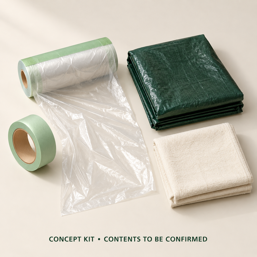 Concept layout of Masking & Protection Refill; exact supplier variants and packed contents to be confirmed.